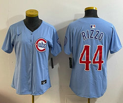 Women's Nike Chicago Cubs #44 Anthony Rizzo 2025 Blue 2nd Authentic Stitched MLB Jersey