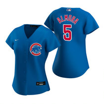 Women's Nike Chicago Cubs #5 Albert Almora Blue Game Authentic Stitched MLB Jersey