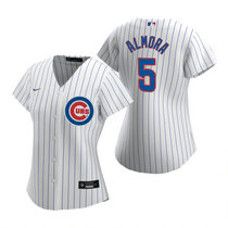 Women's Nike Chicago Cubs #5 Albert Almora White Game Authentic Stitched MLB Jersey