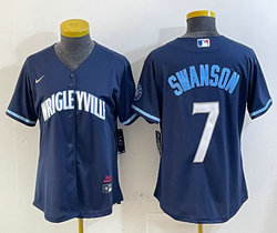 Women's Nike Chicago Cubs #7 Dansby Swanson Blue City Authentic Stitched MLB jersey