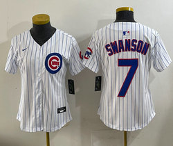 Women's Nike Chicago Cubs #7 Dansby Swanson White MLB Jersey