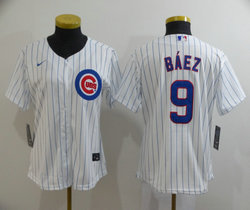 Women's Nike Chicago Cubs #9 Javier Baez White Game Authentic Stitched MLB Jersey