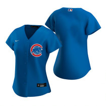 Women's Nike Chicago Cubs #Blank Blue Game Authentic Stitched MLB Jersey
