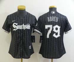 Women's Nike Chicago White Sox #79 Jose Abreu Black 2021 City Game Authentic Stitched MLB Jersey