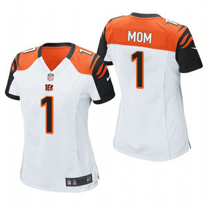 Women's Nike Cincinnati Bengals #1 Dad White 2021 Mother's Day Authentic Stitched NFL Jersey
