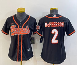 Women's Nike Cincinnati Bengals #2 Evan McPherson Black Joint Authentic Stitched baseball jersey