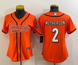 Women's Nike Cincinnati Bengals #2 Evan McPherson Orange Joint Authentic Stitched baseball jersey