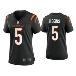 Women's Nike Cincinnati Bengals #5 Tee Higgins Black Vapor Untouchable Stitched Football Jersey