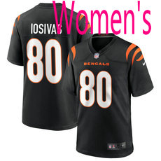 Women's Nike Cincinnati Bengals #80 Andrei Iosivas Black Vapor Untouchable Authentic Stitched NFL Jersey