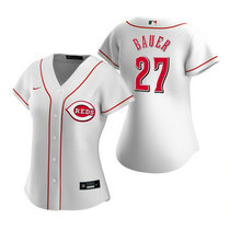 Women's Nike Cincinnati Reds #27 Trevor Bauer White Authentic Stitched MLB Jersey