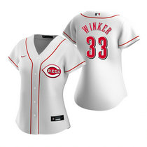 Women's Nike Cincinnati Reds #33 Jesse Winker White Authentic Stitched MLB Jersey