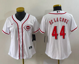 Women's Nike Cincinnati Reds #44 Elly De La Cruz White Authentic Stitched MLB Jersey