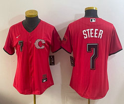Women's Nike Cincinnati Reds #7 Spencer Steer Red 2026 City MLB Jersey