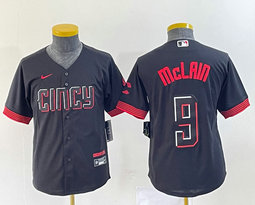 Women's Nike Cincinnati Reds #9 Matt McLain Black City Authentic Stitched MLB jersey