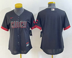 Women's Nike Cincinnati Reds Blank Black City Authentic Stitched MLB jersey