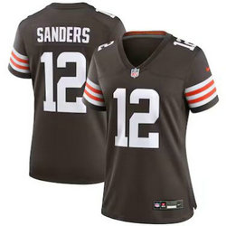 Women's Nike Cleveland Browns #12 Shedeur Sanders Brown Stitched NFL Jersey