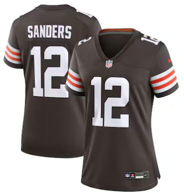 Women's Nike Cleveland Browns #12 Shedeur Sanders Brown Stitched NFL Jersey