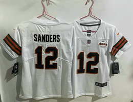 Women's Nike Cleveland Browns #12 Shedeur Sanders White 1946 Throwback Stitched NFL Jersey