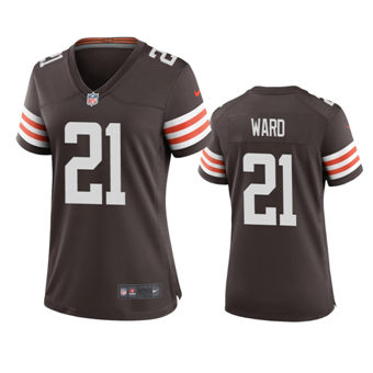 Women's Nike Cleveland Browns #21 Denzel Ward Brown Vapor Untouchable Authentic stitched NFL jersey