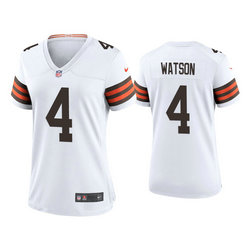 Women's Nike Cleveland Browns #4 Deshaun Watson White Vapor Untouchable Authentic stitched NFL jersey