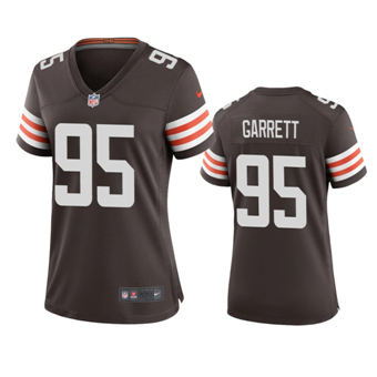 Women's Nike Cleveland Browns #95 Myles Garrett Brown Vapor Untouchable Authentic stitched NFL jersey
