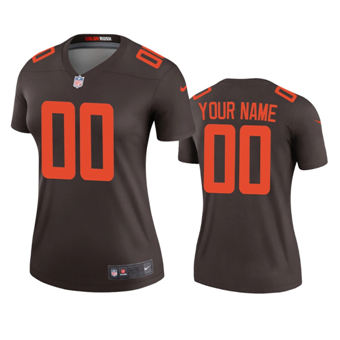 Women's Nike Cleveland Browns Customized Brown Rush Authentic Stitched NFL Jerseys