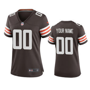 Women's Nike Cleveland Browns Customized Brown L Jerseys