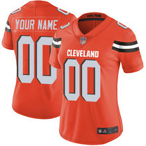 Women's Nike Cleveland Browns Customized Orange Limited Vapor Untouchable Authentic Stitched NFL Jerseys