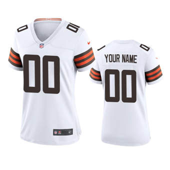 Women's Nike Cleveland Browns Customized White Vapor Untouchable Authentic Stitched NFL Jerseys