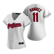 Women's Nike Cleveland Indians #11 Jose Ramirez White Game Authentic Stitched MLB Jersey