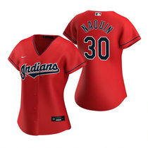 Women's Nike Cleveland Indians #30 Tyler Naquin Red Game Authentic Stitched MLB Jersey