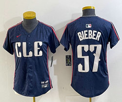 Women's Nike Cleveland Indians #57 Shane Bieber 2024 City Authentic Stitched MLB Jersey