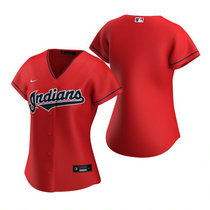 Women's Nike Cleveland Indians #Blank Red Game Authentic Stitched MLB Jersey
