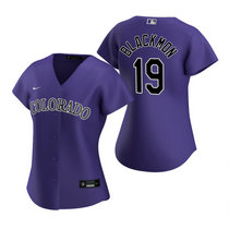 Women's Nike Colorado Rockies #19 Charlie Blackmon Purple Game Authentic Stitched MLB Jersey