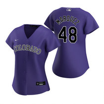 Women's Nike Colorado Rockies #48 German Marquez Purple Game Authentic Stitched MLB Jersey