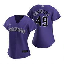 Women's Nike Colorado Rockies #49 Antonio Senzatela Purple Game Authentic Stitched MLB Jersey