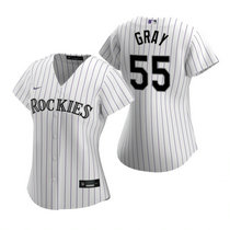 Women's Nike Colorado Rockies #55Jon Gray White Game Authentic Stitched MLB Jersey