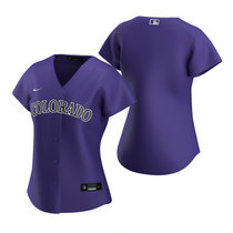 Women's Nike Colorado Rockies #Blank Purple Game Authentic Stitched MLB Jersey