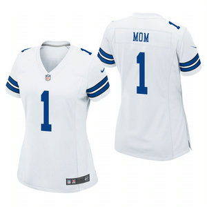 Women's Nike Dallas Cowboys #1 Dad White 2021 Mother's Day Authentic Stitched NFL Jersey