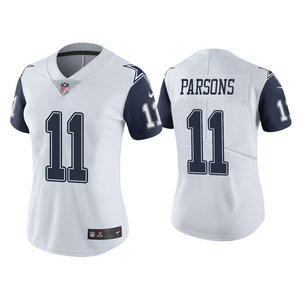 Women's Nike Dallas Cowboys #11 Micah Parsons White Rush Authentic Stitched NFL Jersey