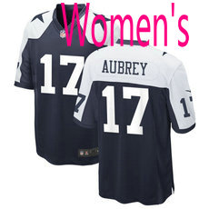 Women's Nike Dallas Cowboys #17 Brandon Aubrey Blue Thanksgiving nfl jersey