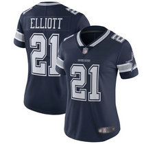 Women's Nike Dallas Cowboys #21 Ezekiel Elliott Blue Vapor Untouchable Limited Authentic Stitched NFL Jersey