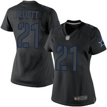 Women's Nike Dallas Cowboys #21 Ezekiel Elliott Impact Limited Black Authentic Stitched NFL jersey