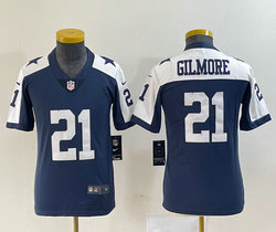 Women's Nike Dallas Cowboys #21 Stephon Gilmore Blue Thanksgiving Vapor Untouchable Authentic Stitched NFL Jersey