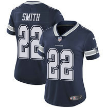 Women's Nike Dallas Cowboys #22 Emmitt Smith Blue Vapor Untouchable Authentic Stitched NFL Jersey