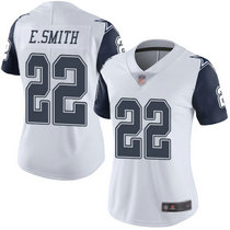 Women's Nike Dallas Cowboys #22 Emmitt Smith White Rush Limited Authentic Stitched NFL Jersey