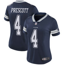 Women's Nike Dallas Cowboys #4 Dak Prescott Blue Vapor Untouchable Limited Authentic Stitched NFL Jersey