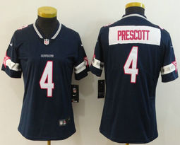 Women's Nike Dallas Cowboys #4 Dak Prescott Navy Pink Vapor Untouchable Authentic Stitched NFL Jersey