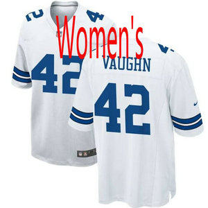 Women's Nike Dallas Cowboys #42 Decue Vaughn White Vapor Untouchable Authentic Stitched NFL Jersey