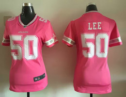 Women's Nike Dallas Cowboys #50 Sean Lee Pink Bubble Gum Authentic stitched NFL jersey
